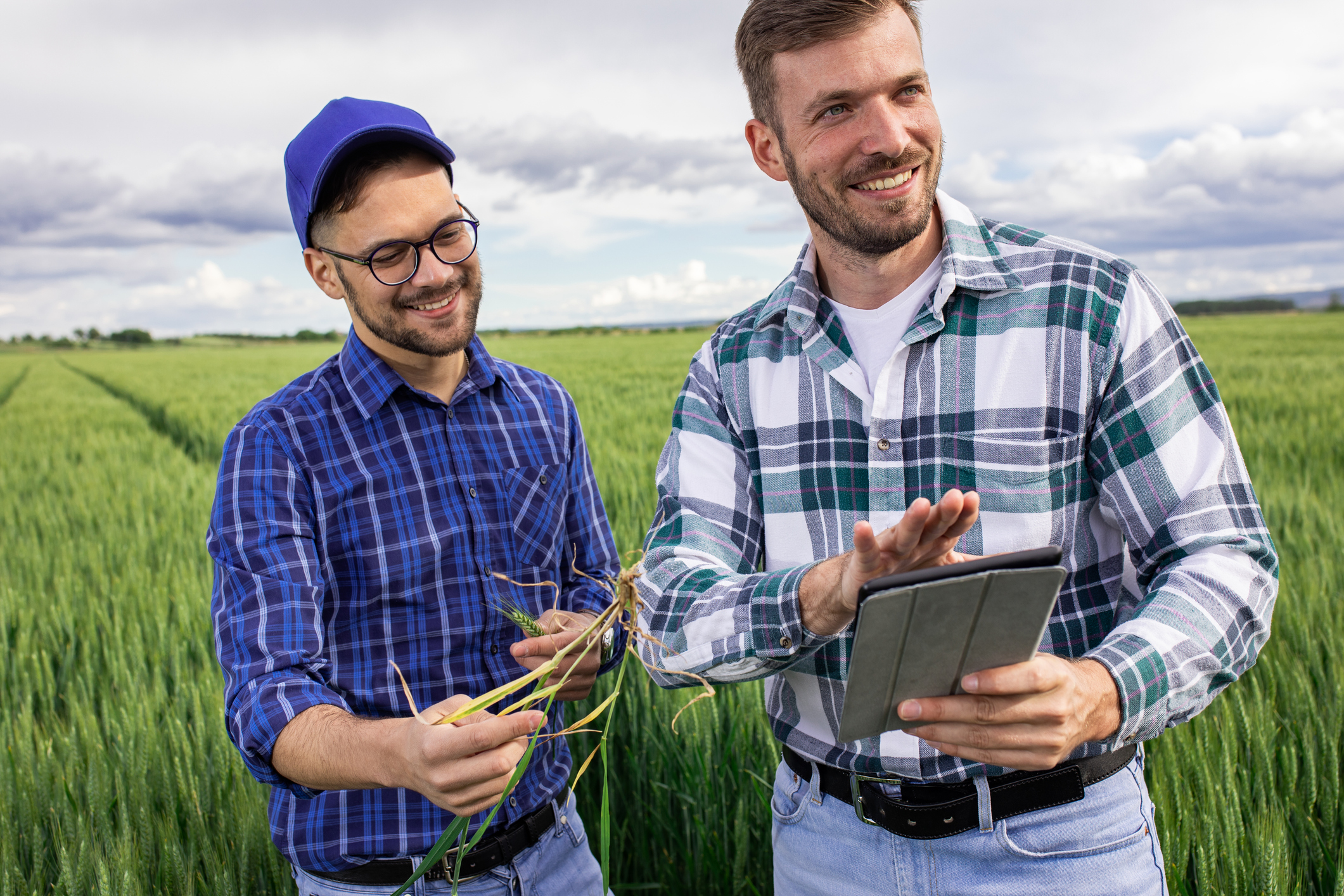 Two men in field