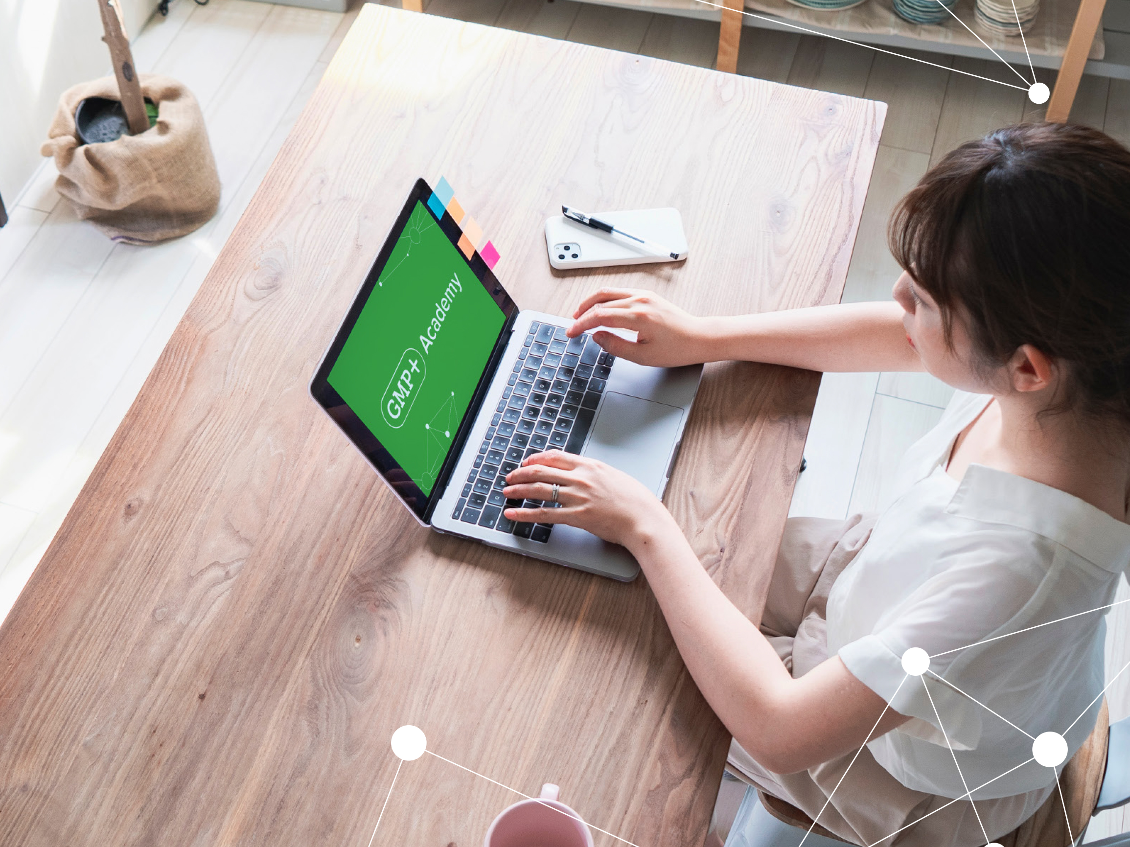 Woman behind laptop